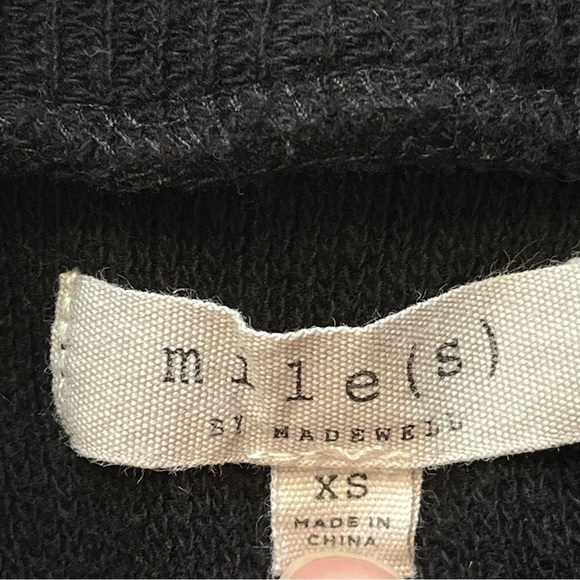 Mile(s) Madewell Funnelneck Tie-Sleeve Sweatshirt Black XS - Picture 4 of 8